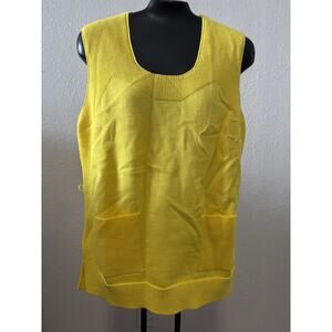 Le Roy Knitwear Knit Top Womens Size Large Yellow MCM